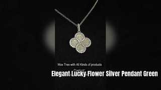 Oszałamiający wisiorek ze srebra 925 Lucky Flower z zielonym jabłkiem CZ