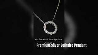 Elegancki wisiorek Solitaire ze srebra próby 925 otwarty 0 w kształcie koła, rodowany