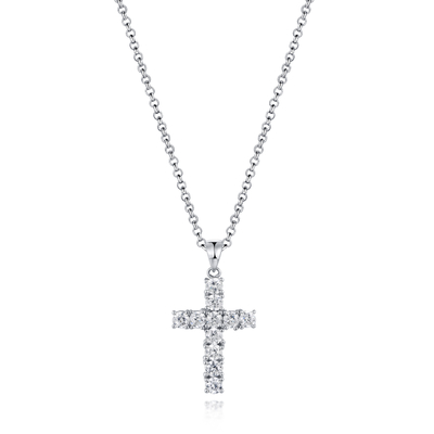 3,25 mm sześcienny cyrkon srebrny CZ krzyż wisiorek 2,02 g święty naszyjnik biżuteria na zamówienie