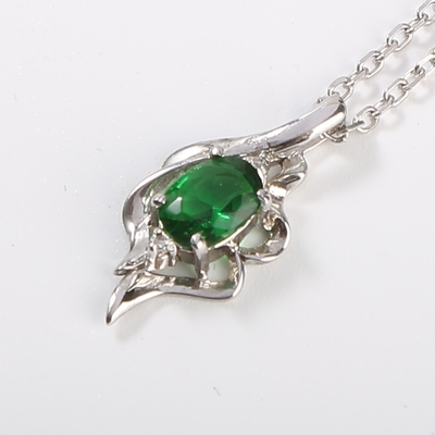 Naszyjnik Kamień szlachetny CZ Biżuteria Zielony słonecznik 925 Srebrny Naszyjnik luksusowy wisiorek
