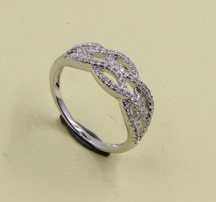 Pave Prong Heart Shape Wedding Band Ring 925 Silver CZ Eternity Band Rings Rozmiar 5-10 Sterling Silver Spoon Rings