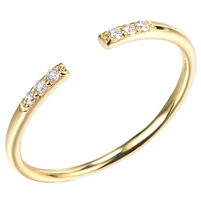 Pierścionek z otworami 18-karatowe złote pierścionki z diamentami 0,05 ct 1 gram Dostosowany rozmiar