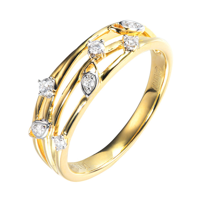 Pierścionki z diamentami z 18-karatowego złota o masie 0,1ct VS Przejrzystość 3 gramy Szlachetny styl