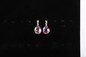 Księżniczka Cut Pink Crystal Diamond Stud 925 Srebrne kolczyki z kamieniami szlachetnymi