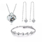 Niestandardowy zestaw biżuterii ze srebra próby 925 dla kobiet ślub luksusowy naszyjnik kolczyki