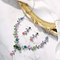 Liść klastra kwiat kryształowy zestaw biżuterii srebrnej 925 damski ślubny wisiorek i zestaw kolczyków