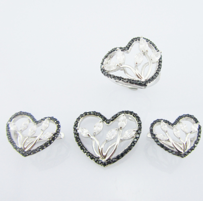 Elegantny AAA Klasy Kubik Zirconia Stud Kolczyki Srebro 925 Biżuteria Set sztuczny srebrny naszyjnik i kolczyki dla panny młodej