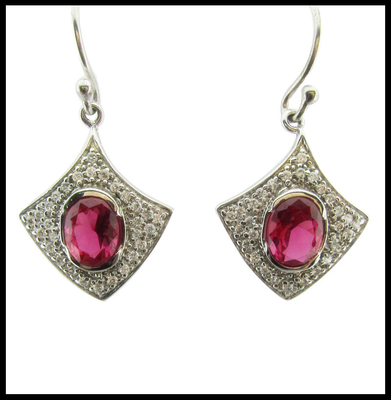 Stylowe kolczyki ze srebrnego kamienia Sterling Silver Gemstone Drop Kolczyki lekkie