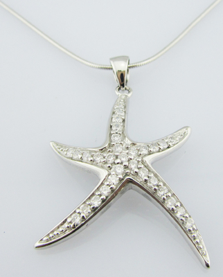 Patrick Star Customized Pendant Cubic Zircon Silver CZ Patrick Star Pendant Kolczyk z koralikami