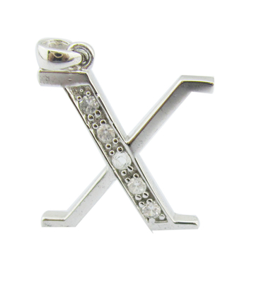 V litery 18K złota Diament alfabet litery wisiorek naszyjnik z 1,5 mm cyrkonia (S925 logo dostosowane)