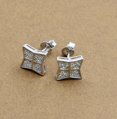 Sparkling Modern 925 Sterling Silver CZ Kolczyki Szafka Niezbędne biżuteria męska kolczyki z srebra AAA