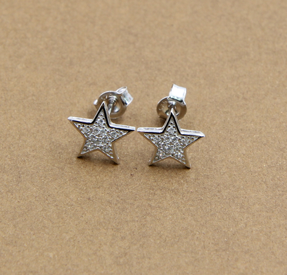 Gwiazdkowe kolczyki Stud Twinkling Star 925 Sterling Silver Stud kolczyki na codzienność Glamour prawdziwe kolczyki ze srebra