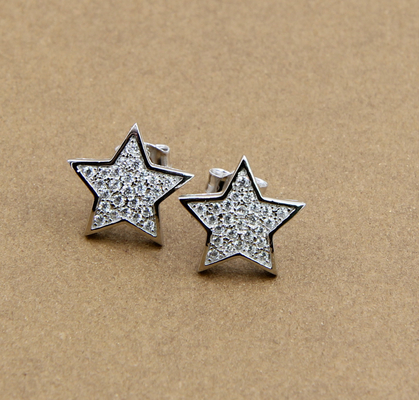 Gwiazdkowe kolczyki Stud Twinkling Star 925 Sterling Silver Stud kolczyki na codzienność Glamour prawdziwe kolczyki ze srebra