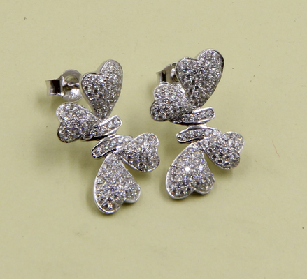 925 Sterling Silver Stud kolczyki z sześciennym Zirconia kamienie Węzeł Kolczyk Stud Węzeł Set impreza rocznica prezent dla miłości