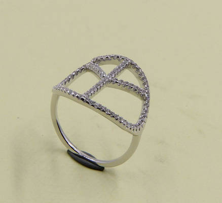 Sterling Silver Round Cut Cubic Zirconia Sparkling Rings prosty srebrny pierścień Peace Ring Stack Ring srebrny pierścień