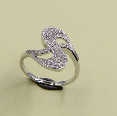 Swirl 925 Sterling Silver Round CZ Pierścienie zaręczynowe z płótnem Sterling Silver Fashion Rings Silver Rings For Men 925