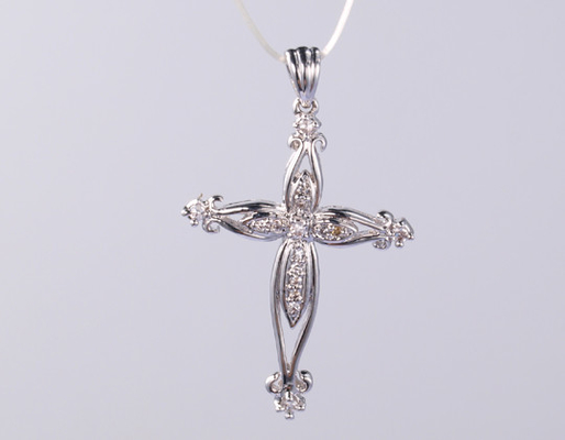 Fancy 46cm S925 Srebro CZ Krzyż zawiesina religijny zawiesina krzyż 8 krzyż kolekcja modne biżuteria zawiesiny