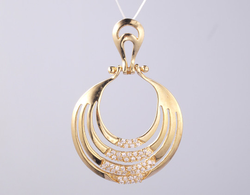 18K Złoto Muslim 46cm Geometryczny Okrągły Wielki Naszyjnik Muzułmański Zirkon w 925 Sterling Srebrny