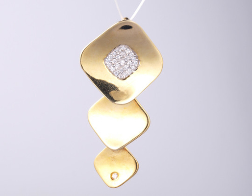 18k Białe Złoto Geometryczne 925 Sterling Silver Unisex Pendant Poduszka Pendant z łańcuchem