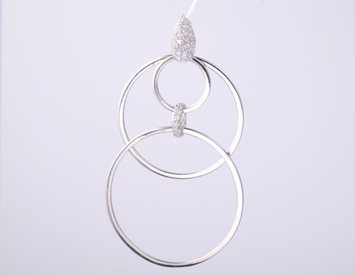 Teardrop Pear Drop Shape Geometric Collection Pendant z kamieniami CZ 925 Sterling Silver Jewelry Accessory Silver