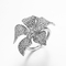 Kwiatowy pierścionek zaręczynowy 925 Sterling Silver CZ Rings Double-Flower
