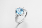 3,8g niebieski szafirowy kamień srebrny pierścionek AAA CZ dla kobiet