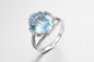 3,8g niebieski szafirowy kamień srebrny pierścionek AAA CZ dla kobiet