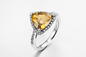 Unisex listopadowy pierścionek zaręczynowy z kamieniem urodzinowym 4,84 g żółty cytryn