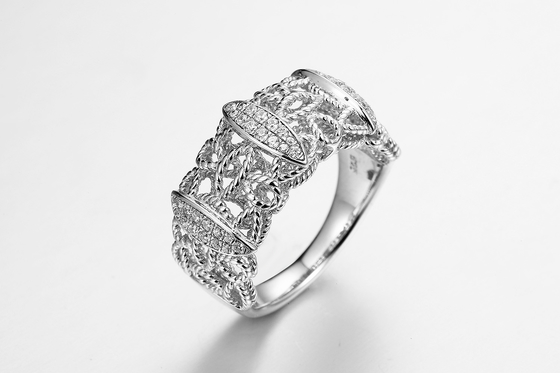 „Niezliczone węzły” 925 Sterling Silver CZ Pierścionki Wiązany prezent ślubny