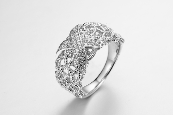 „Niezliczone węzły” 925 Sterling Silver CZ Pierścionki Wiązany prezent ślubny