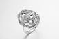 „Podwójny kwiat miłości” 925 Sterling Silver CZ Rings Pinky Promise Ring