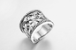 5,81 gramów srebrne pierścionki z rocznicą ślubu ODM Owalny pierścionek z cyrkoniami
