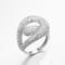 Annulus Shape 7.59g Pierścionki ze srebra próby 925 CZ Pokryty rodem pierścień z nieskończoną pętlą