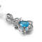 2,05g 925 Srebrny naszyjnik z kamieniami szlachetnymi Charms Oval Blue Sapphire