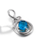 2,05g 925 Srebrny naszyjnik z kamieniami szlachetnymi Charms Oval Blue Sapphire