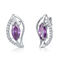 AAA + 925 Srebrne kolczyki z kamieniami szlachetnymi Fioletowy diament w kształcie liścia dla kobiet