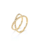 Damskie 18-karatowe złoto z diamentowym pierścionkiem 0,39 ct krzyżowy kształt pierścionka okrągły brylantowy szlif