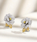 Kolczyki z kwiatem kamelii 0,33 ct Damskie 18-karatowe kolczyki z białego złota z diamentami