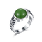 Sagittarius Birthstone Zielony Jade Ring Sterling Silver 16x20mm Owalny Kształt