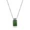 2,08g 925 srebrny wisiorek z kamieniami szlachetnymi łańcuszek z koralików 9x14mm prostokąt zielony wisiorek z jadeitu