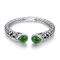 Kamienie Kryształy 925 Srebrne Bransoletki 10x12mm Kształt Perły Zielony Jade