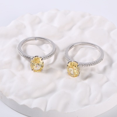 Pierścionki zaręczynowe Moissanite w kształcie jajka 2,6g Srebrne pierścionki CZ 925 Błyszczące