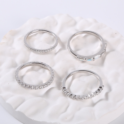 1.30g 925 CZ pierścionek zaręczynowy Unisex srebrne obrączki dla pary