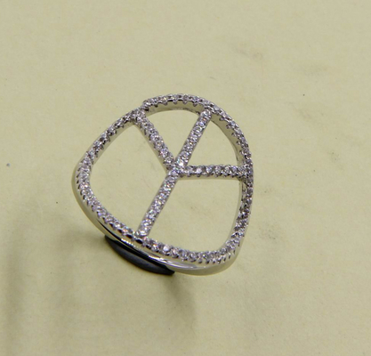 Sterling Silver Round Cut Cubic Zirconia Sparkling Rings prosty srebrny pierścień Peace Ring Stack Ring srebrny pierścień