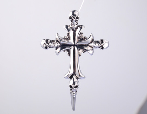 925 srebrny wisiorek z cyrkonem religijny wisiorek z krzyżem czaszki wisiorek z lodem hip hopem