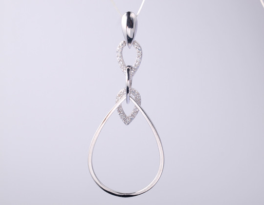 Teardrop Pear Drop Shape Geometric Collection Pendant z kamieniami CZ 925 Sterling Silver Jewelry Accessory Silver