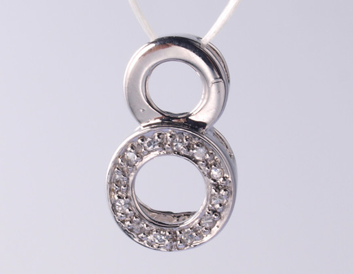 Infinity Hollow Circle 1,25 mm/1,5 mm Geometryczny Seria 925 Sterling Silver Zircon Pendant Z Laserem lub Grawerowanym Logo