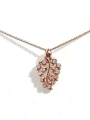 Rose Gold 925 Silver CZ Pendant Blooming Cute Grape Pendant with Rolo Chain Jewellery Factory White AAA Bezel CZ Stones 22*17.5mm Size 5.35g Total Weight Necklace Grape