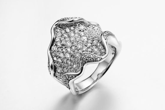 Siateczkowe żeńskie obrączki z cyrkoniami 9,84 g Sterling Silver Cz rocznicowe obrączki