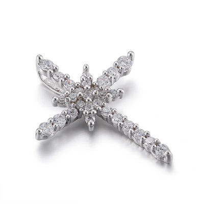 2,5 mm Wisiorek z białego złota z cyrkoniami Męski wisiorek z medalem św. Benedykta